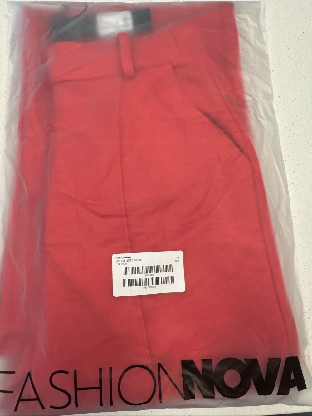 NWT Fashion Nova Red High-Waist Wide-Leg Trousers - Picture 3 of 3